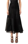 Akris Grid Patchwork A-line Midi-skirt In Black