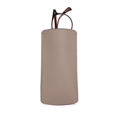 Smythson Glasses Case In Panama In Taupe