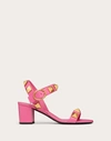 Valentino Garavani Roman Stud Calfskin Sandal 60 Mm Woman Pink 39