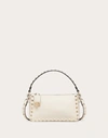 Valentino Garavani Small Rockstud Grainy Calfskin Crossbody Bag Woman Light Ivory Uni In Light Ivory