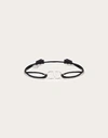 Valentino Garavani Vlogo Signature Cotton Bracelet In Black