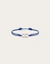 Valentino Garavani Vlogo Signature Cotton Bracelet In Blue