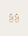 Valentino Garavani Vlogo Signature Metal Earrings Woman Gold Uni In Gold