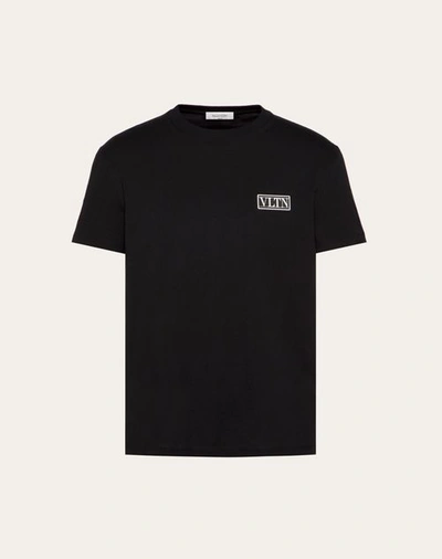 Valentino Cotton T-shirt With Vltn Tag In Black