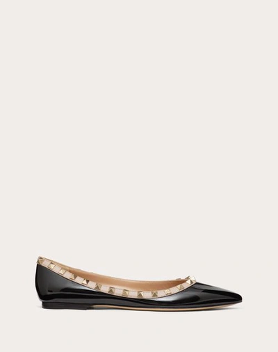 VALENTINO GARAVANI VALENTINO GARAVANI PATENT ROCKSTUD BALLET FLAT WOMAN POUDRE 38