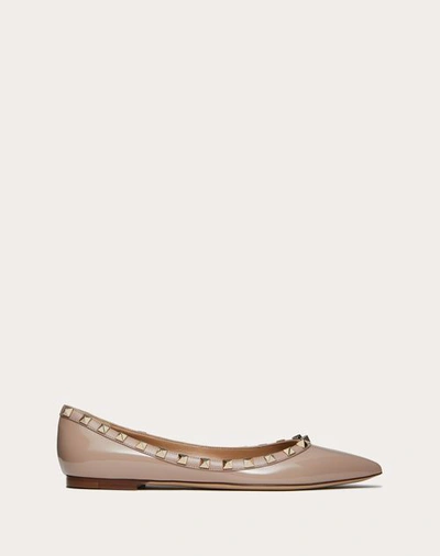 Valentino Garavani Patent Rockstud Ballet Flat Woman Poudre 40