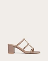 Valentino Garavani Rockstud Calfskin Leather Slide Sandal 60 Mm Woman Poudre 40.5 In パウダー