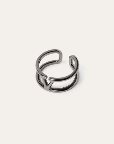 Valentino Garavani Vlogo Signature Ring In Ruthenium | ModeSens