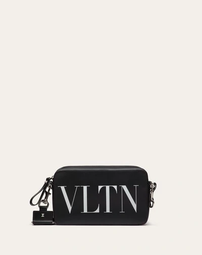 Valentino Garavani Vltn Leather Crossbody Bag In ブラック/ホワイト