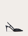 Valentino Garavani V-logo 80 Satin Slingback Pumps In Black