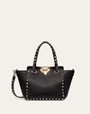 Valentino Garavani Mini Rockstud Grainy Calfskin Bag Woman Black Uni