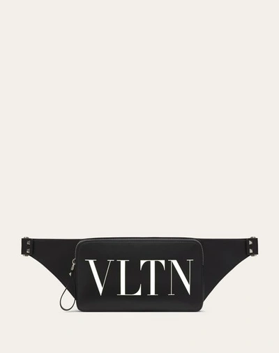 Valentino Garavani Vltn Leather Belt Bag In ブラック/ホワイト