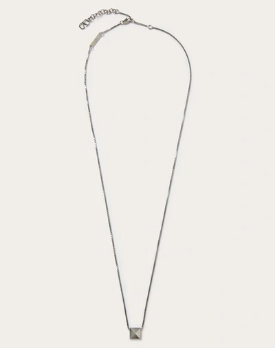 Valentino Garavani Metal Rockstud Necklace In Palladium