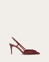 VALENTINO GARAVANI VALENTINO GARAVANI VLOGO SIGNATURE PATENT LEATHER SLINGBACK PUMP 80MM WOMAN CHERRY 37.5