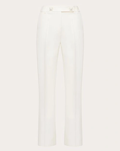 Valentino Crepe Couture Tailored Trousers In Ivory