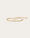 Valentino Vlogo Crystal-embellished Bracelet In Gold