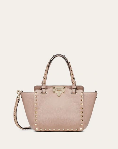 Valentino Garavani Mini Rockstud Grainy Calfskin Bag Woman Poudre Uni