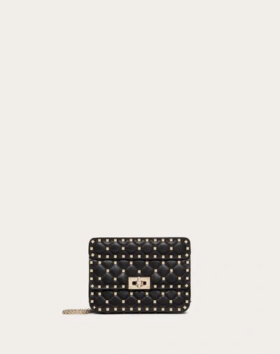 Valentino Garavani Small Nappa Rockstud Spike Bag Woman Black Uni