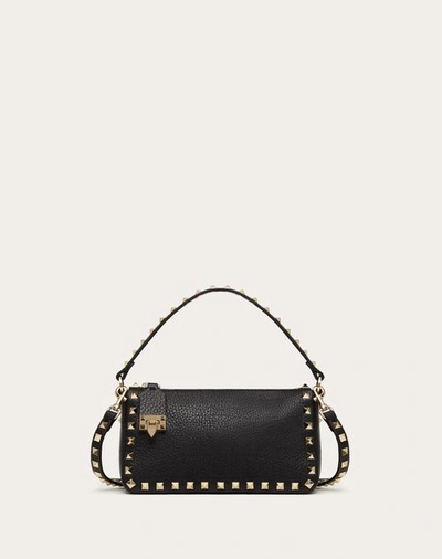 Valentino Garavani Small Rockstud Grainy Calfskin Crossbody Bag Woman Black Uni