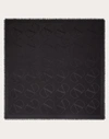 Valentino Garavani Vlogo Signature Jacquard Shawl In Silk And Wool 140x140 Cm Woman Black Uni