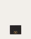 Valentino Garavani Vlogo Signature Grainy Calfskin Cardholder Woman Black Uni In Black