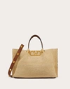 Valentino Medium Straw Vlogo Signature Tote Bag In Natural
