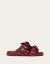 Valentino Atelier Petal-effect Leather Slides In Cherry