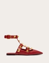 Valentino Garavani Roman Stud Calfskin Low Ballet Flat Woman Rosso Valentino 40.5