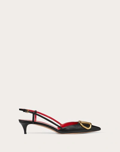 VALENTINO GARAVANI VALENTINO GARAVANI VLOGO SIGNATURE CALFSKIN SLINGBACK PUMP 40MM WOMAN BLACK 38.5