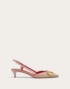Valentino Garavani Women Vlogo Signature Leather Slingback Pumps In Poudre