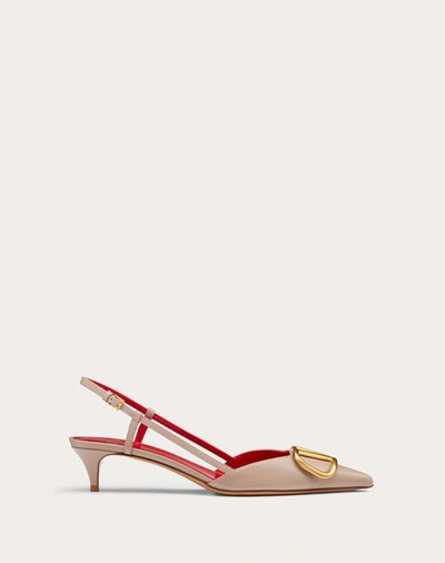 VALENTINO GARAVANI VALENTINO GARAVANI VLOGO SIGNATURE CALFSKIN SLINGBACK PUMP 40MM WOMAN POUDRE 41.5