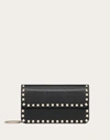 Valentino Garavani Rockstud Grainy Calfskin Chain Pouch Woman Black Uni