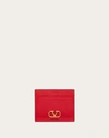 Valentino Garavani Vlogo Signature Grainy Calfskin Cardholder Woman Rouge Pur Uni