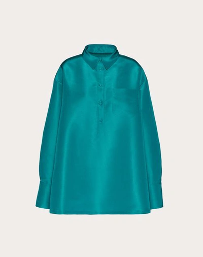 Valentino Faille Shirt Dress Woman Aquamarine 42