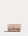 Valentino Garavani Rockstud Spike Nappa Leather Crossbody Clutch Bag Woman Poudre Uni In Poudre