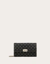 Valentino Garavani Rockstud Spike Nappa Leather Crossbody Clutch Bag Woman Black Uni