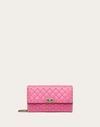 Valentino Garavani Rockstud Spike Nappa Leather Crossbody Clutch Bag Woman Pink Uni
