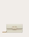 Valentino Garavani Vlogo Signature Grainy Calfskin Wallet With Chain Woman Light Ivory Uni