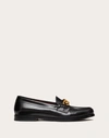 Valentino Black Vlogo Signature Leather Loafers In Black