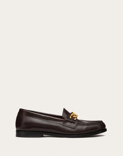 Valentino Garavani Vlogo Chain Loafers In Brown