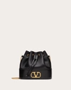 Valentino Chain-link Shoulder Strap Bucket Bag With Gold-tone Hardware In Black