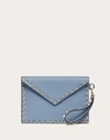 Valentino Garavani Rockstud Grainy Calfskin Pouch Woman Niagara Uni