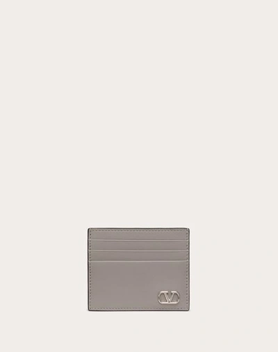 Valentino Garavani Vlogo Signature Cardholder In Pearl Grey