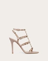 Valentino Garavani Rockstud Calfskin Ankle Strap Sandal 100 Mm Woman Poudre 42 In Skin
