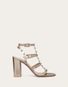 Valentino Rockstud Caged 60 Leather Ankle Strap Sandal In Skin