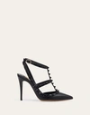 VALENTINO GARAVANI VALENTINO GARAVANI ROCKSTUD ANKLE STRAP PUMP WITH TONAL STUDS 100 MM WOMAN BLACK 38.5