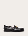 Valentino Vlogo Chain Leather Loafers In Black