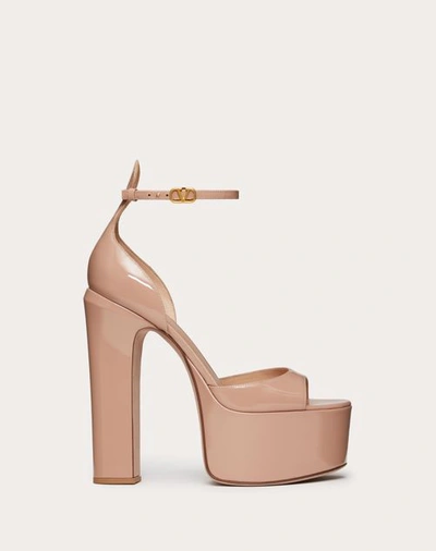 Valentino Garavani Tan-go Platform Patent Leather Sandal 155mm Woman Rose Cannell In Rose Cannelle