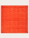 Valentino Garavani Vlogo Signature Jacquard Shawl In Silk And Wool 140x140 Cm Woman Orange Uni