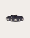 Valentino Garavani Rockstud Leather Bracelet With Ruthenium Studs In Marine